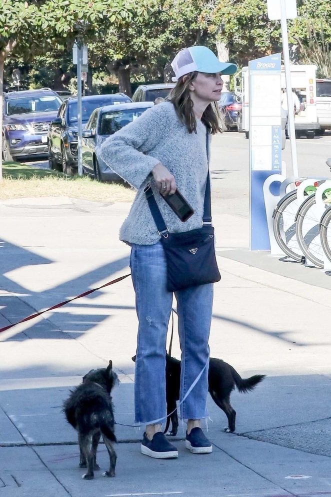 Calista Flockhart with her dogs off at a pet boutique in Brentwood